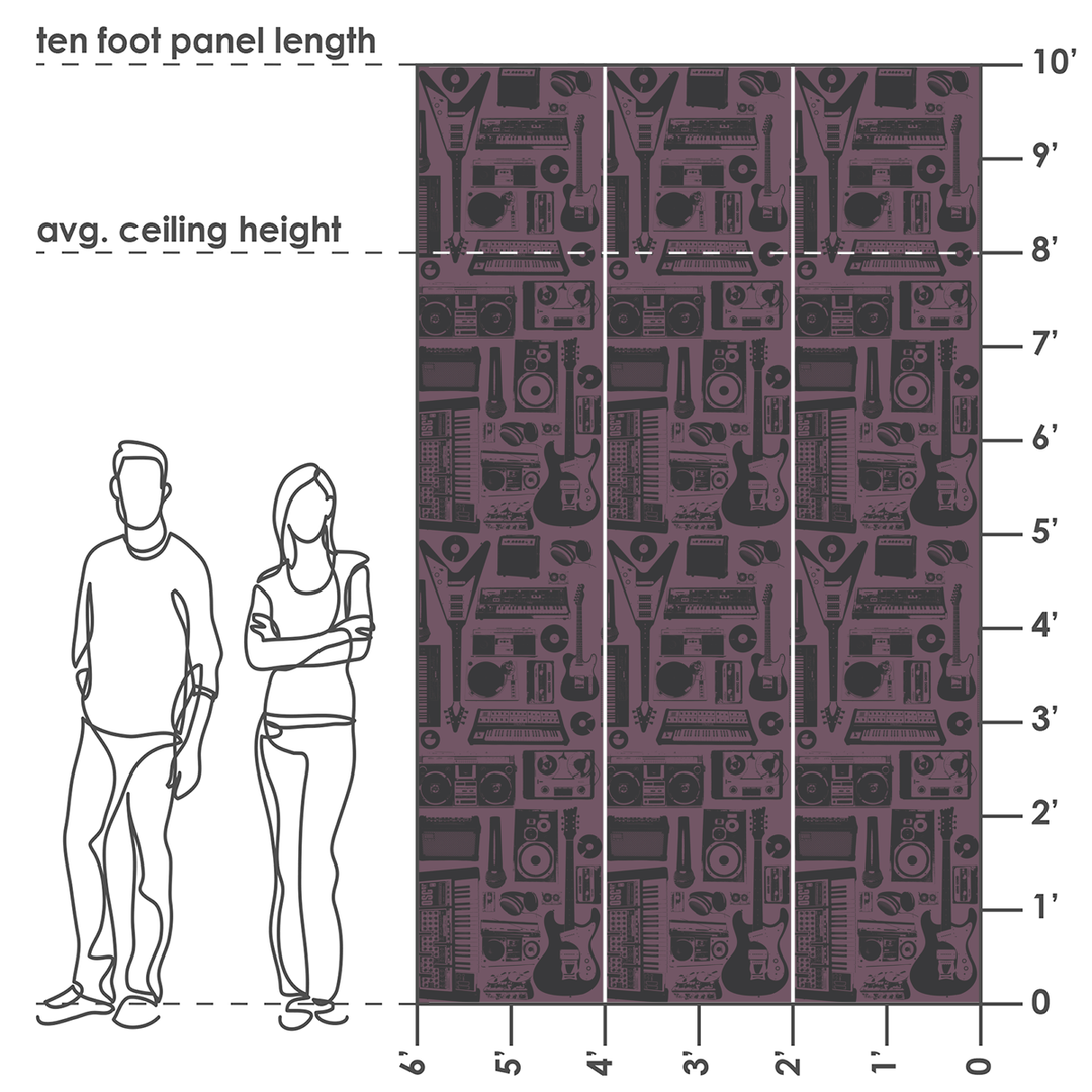 MusicWall - Alternative - Trendy Custom Wallpaper | Contemporary Wallpaper Designs | The Detroit Wallpaper Co.