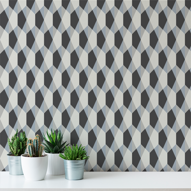 Origami - Slate - Trendy Custom Wallpaper | Contemporary Wallpaper Designs | The Detroit Wallpaper Co.
