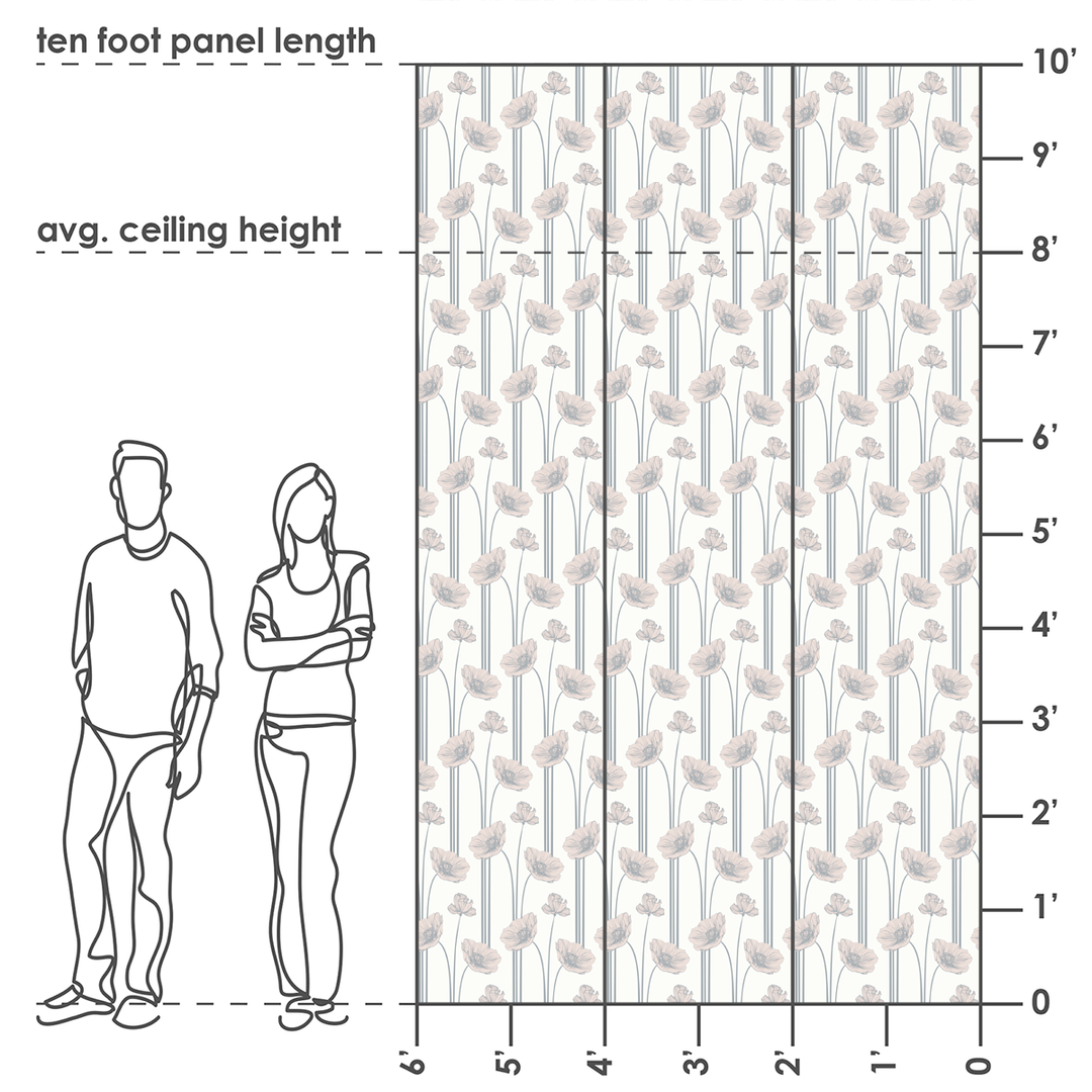 Poppy - Bisque - Trendy Custom Wallpaper | Contemporary Wallpaper Designs | The Detroit Wallpaper Co.