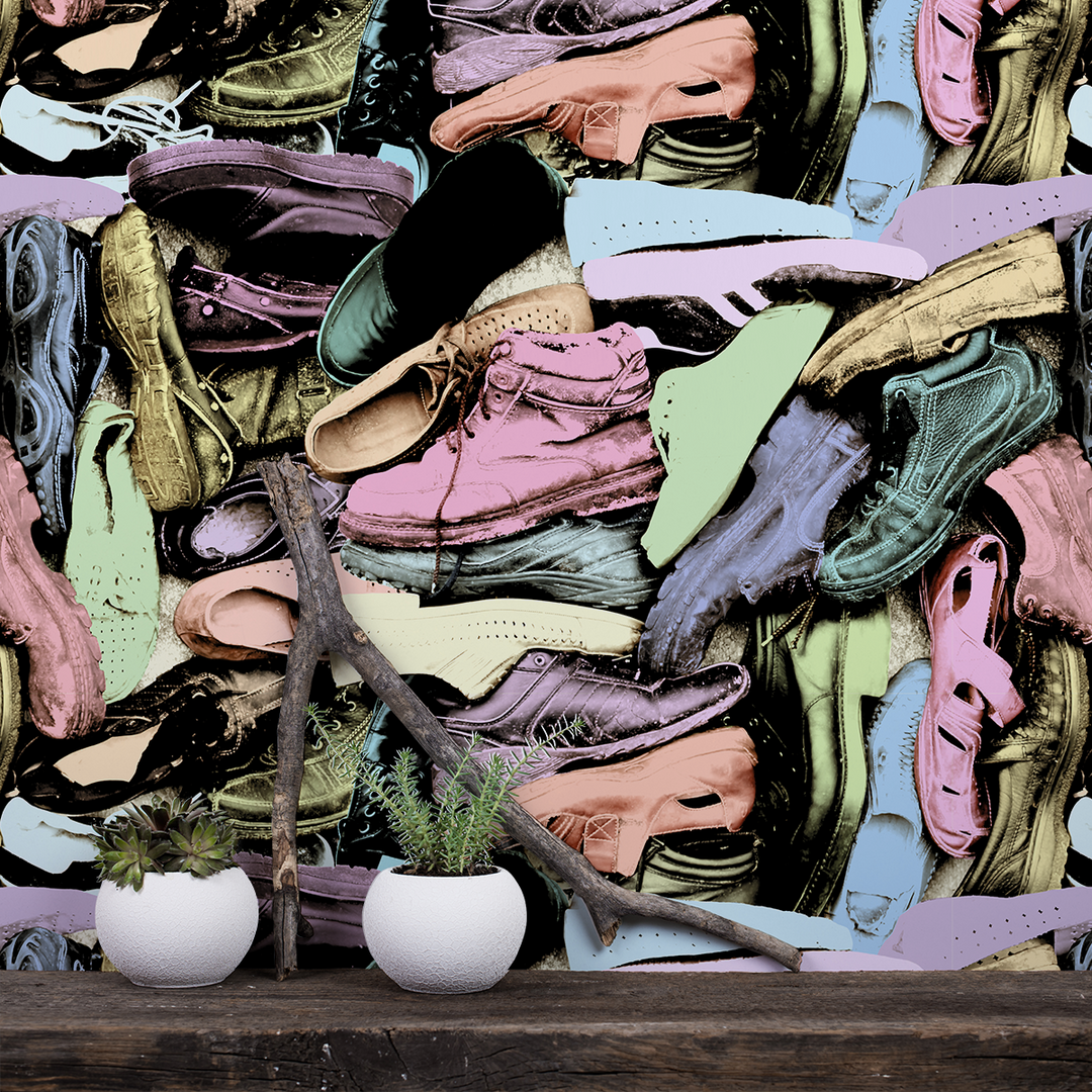 Shoe Tree - Weathered <br> Heidelberg Project - Trendy Custom Wallpaper | Contemporary Wallpaper Designs | The Detroit Wallpaper Co.