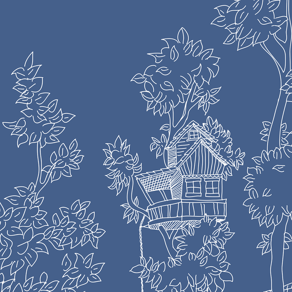 Tree House - Blueprint - Trendy Custom Wallpaper | Contemporary Wallpaper Designs | The Detroit Wallpaper Co.