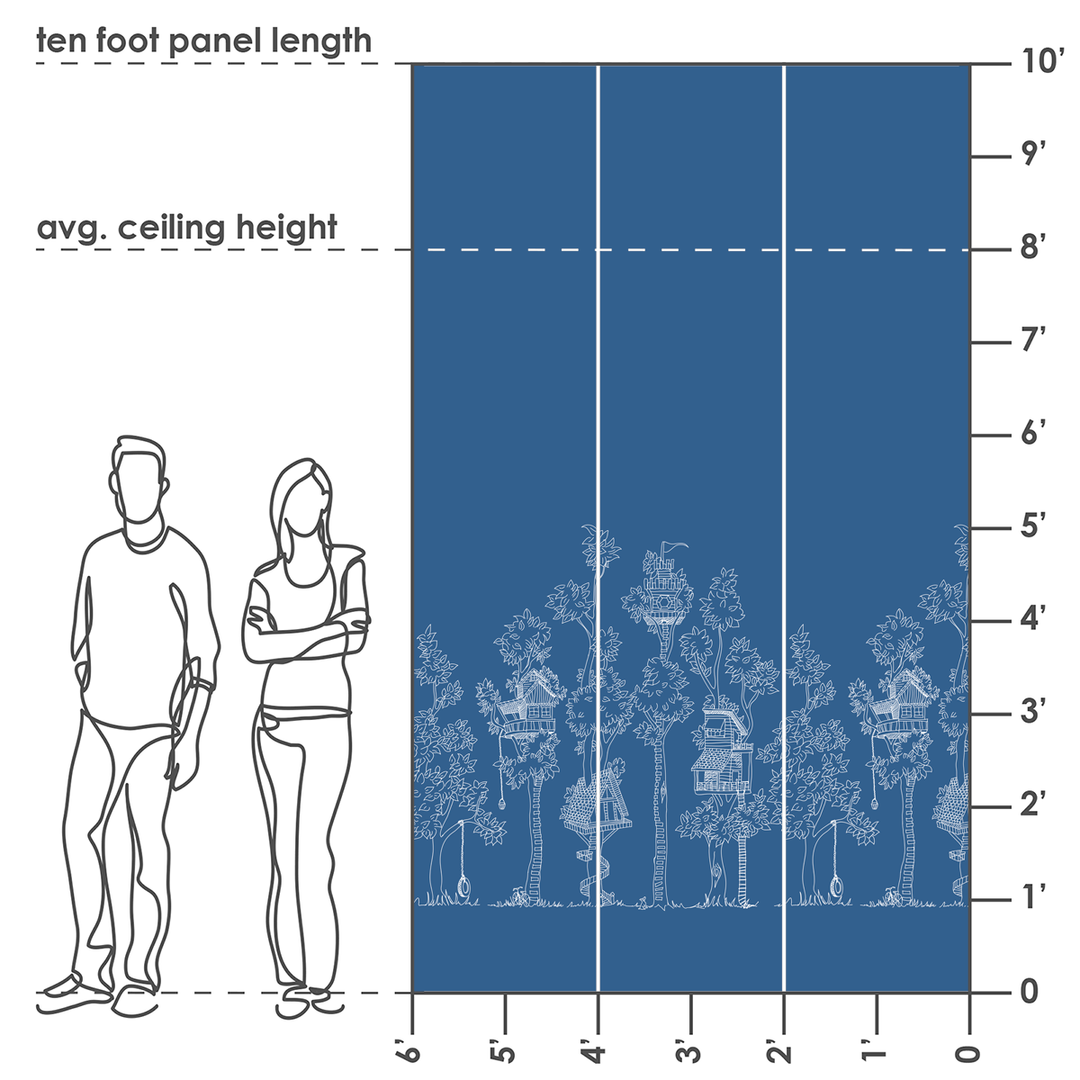 Tree House - Blueprint - Trendy Custom Wallpaper | Contemporary Wallpaper Designs | The Detroit Wallpaper Co.