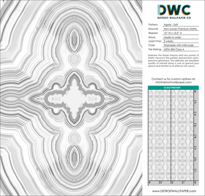 Agate - Soft <br> Wallpaper - The Detroit Wallpaper Co.
