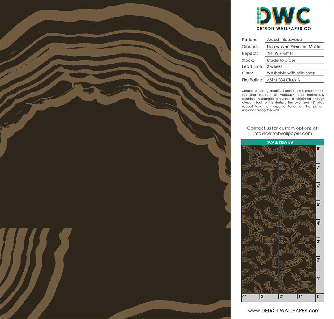 Arced - Basswood <br> Wallpaper