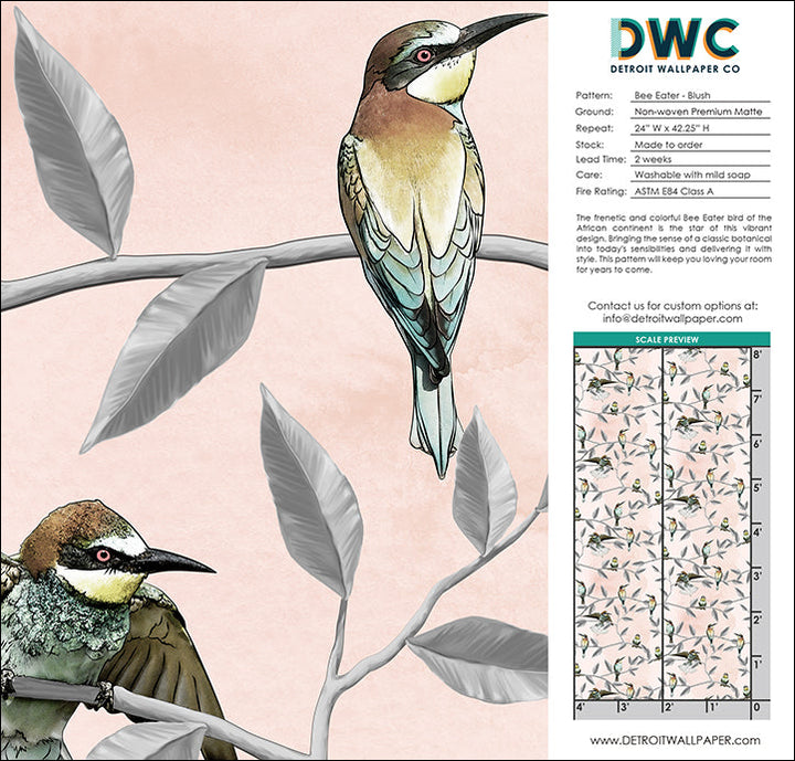 Bee Eater - Blush <br> Wallpaper