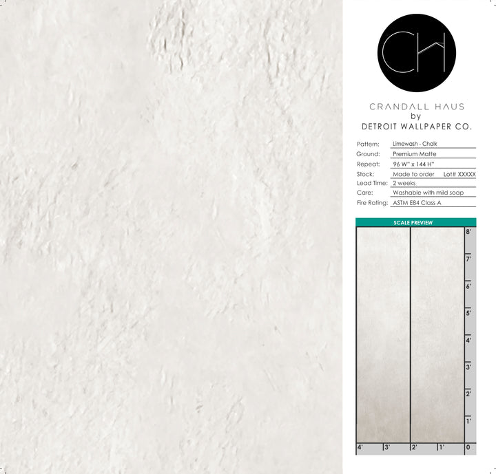 Limewash - Chalk <br> Wallpaper - The Detroit Wallpaper Co.