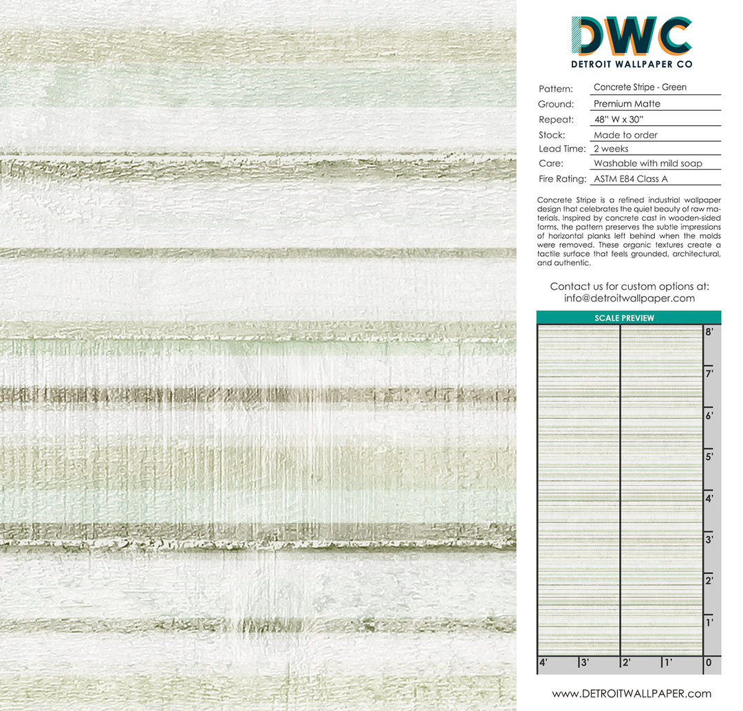 Concrete Stripe - Green <br> Wallpaper
