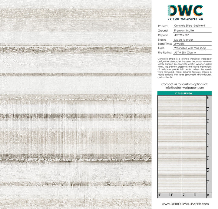 Concrete Stripe - Sediment <br> Wallpaper