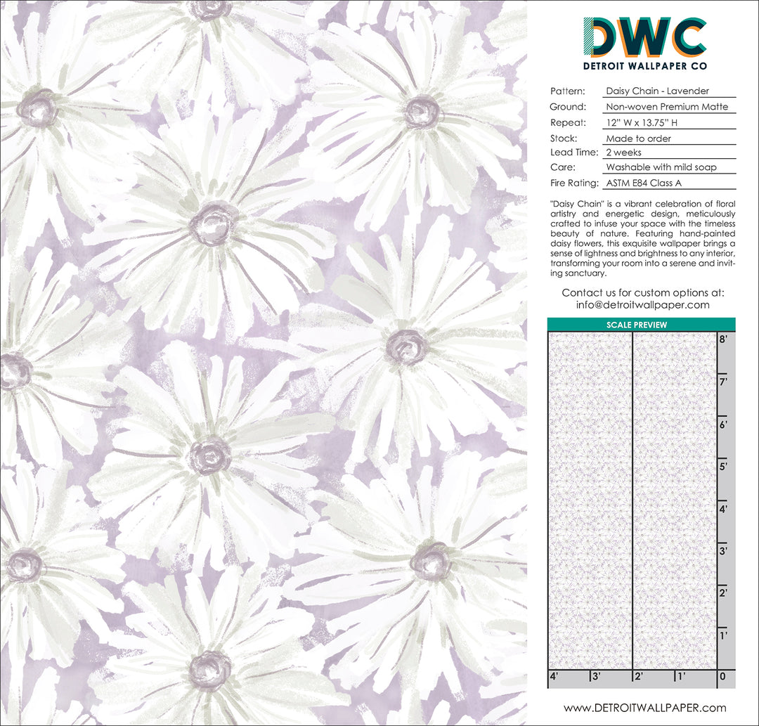 Daisy Chain - Lavender <br> Wallpaper