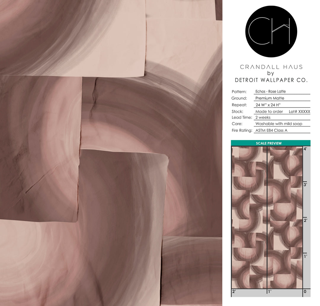 Echos - Rose Latte <br> Wallpaper - The Detroit Wallpaper Co.