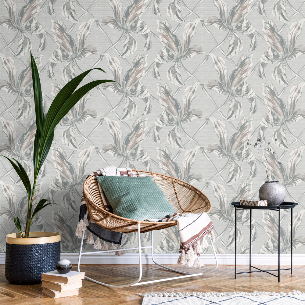 Floral Lattice - Bleached <br> Wallpaper - The Detroit Wallpaper Co.