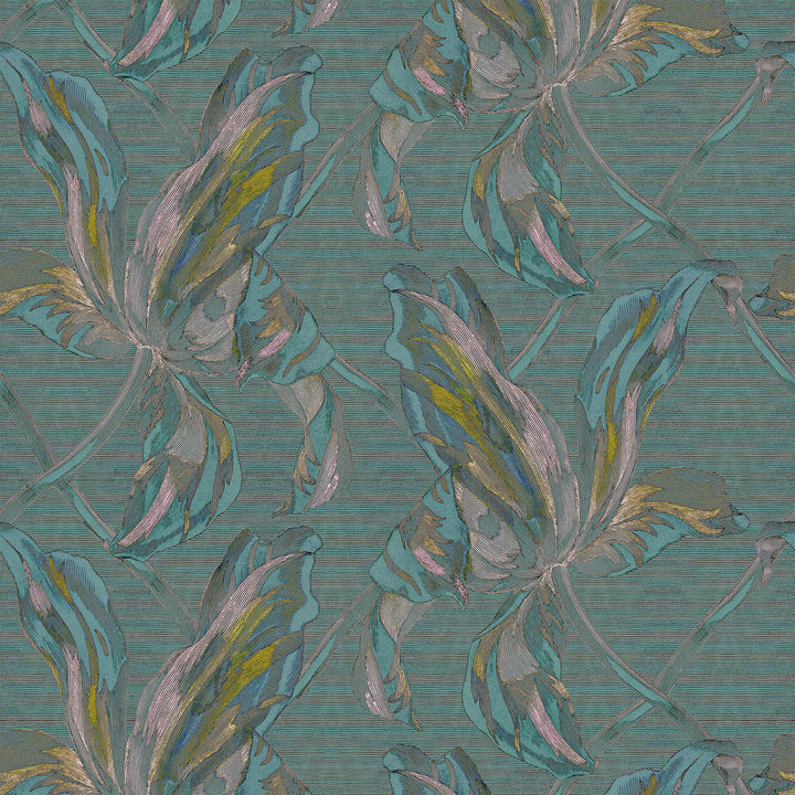 Floral Lattice - Ocean Jasper <br> Wallpaper