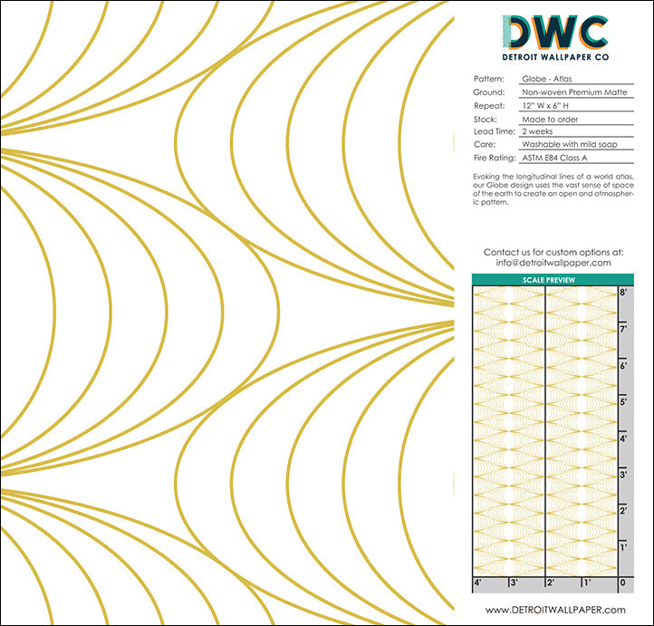 Globe - Atlas <br> Wallpaper - The Detroit Wallpaper Co.
