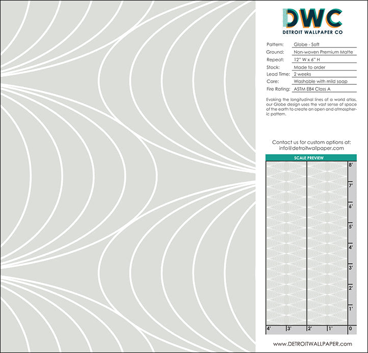 Globe - Soft <br> Wallpaper - The Detroit Wallpaper Co.