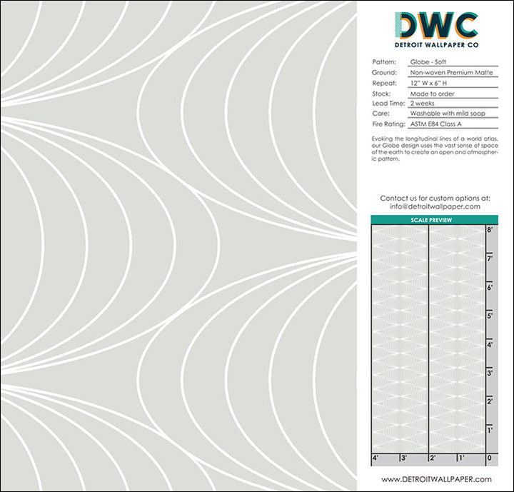 Globe - Soft <br> Wallpaper - The Detroit Wallpaper Co.