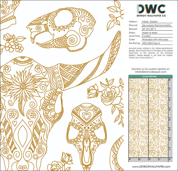 Inked - Golden <br> Wallpaper