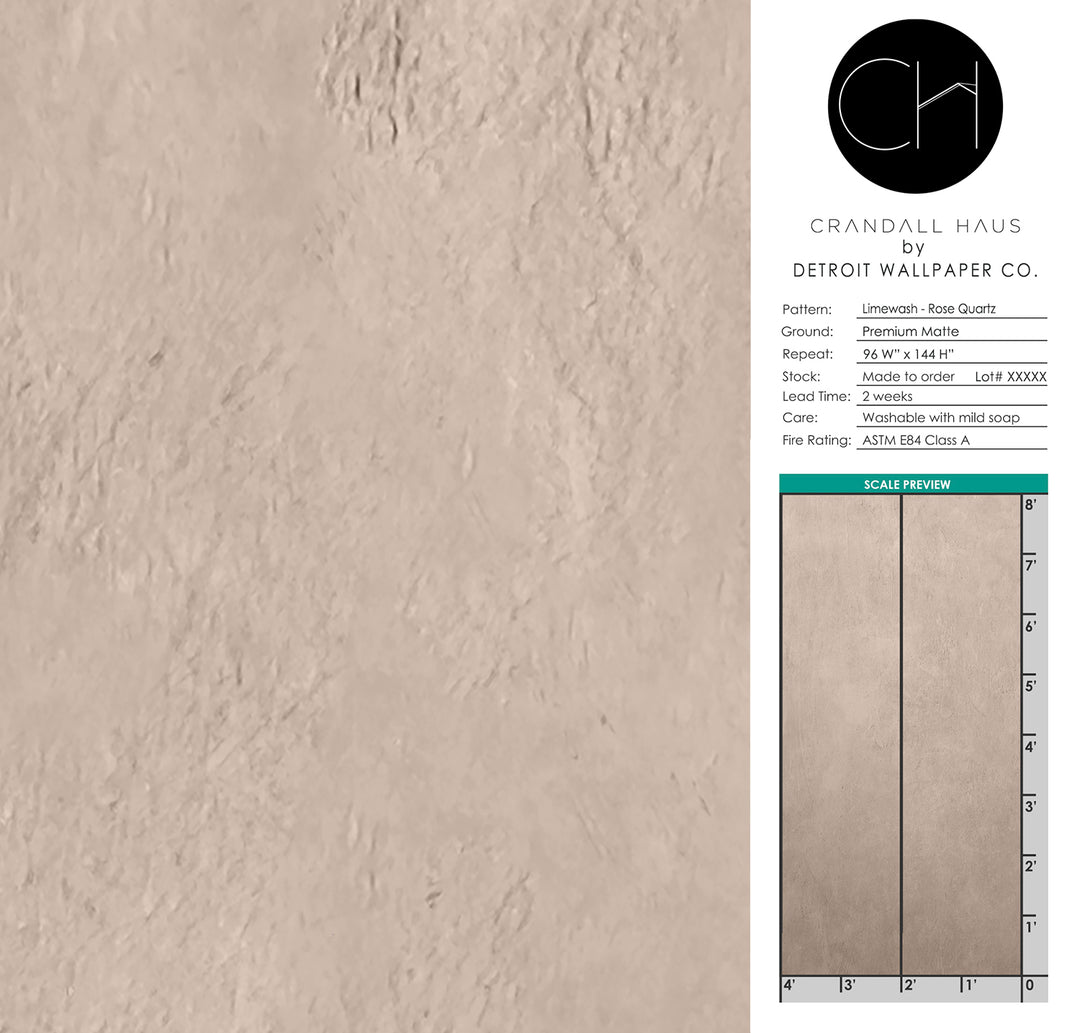 Limewash - Rose Quartz <br> Wallpaper - The Detroit Wallpaper Co.