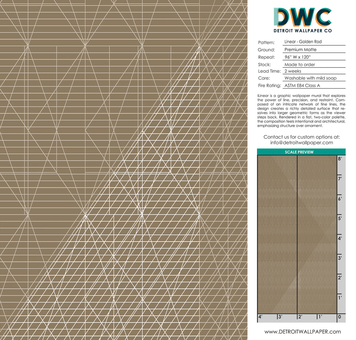 Linear - Golden Rod Wallpaper Mural