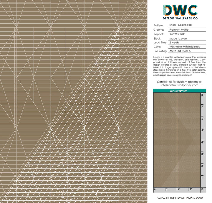 Linear - Golden Rod <br> Wallpaper Mural