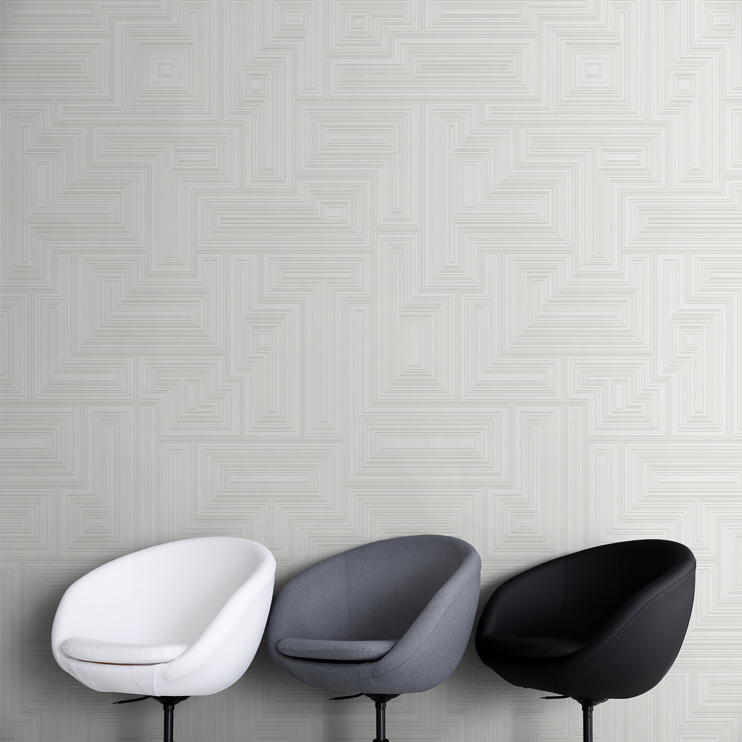 Maze - Decorators Grey <br> Wallpaper - The Detroit Wallpaper Co.