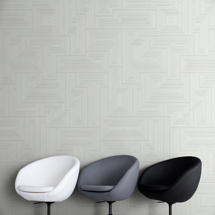 Maze - Decorators Grey <br> Wallpaper - The Detroit Wallpaper Co.