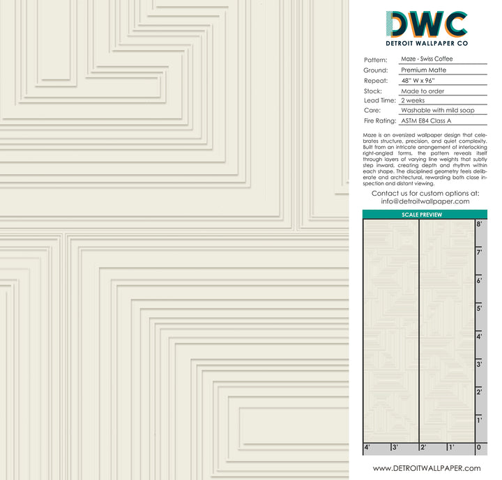 Maze - Swiss Coffee <br> Wallpaper