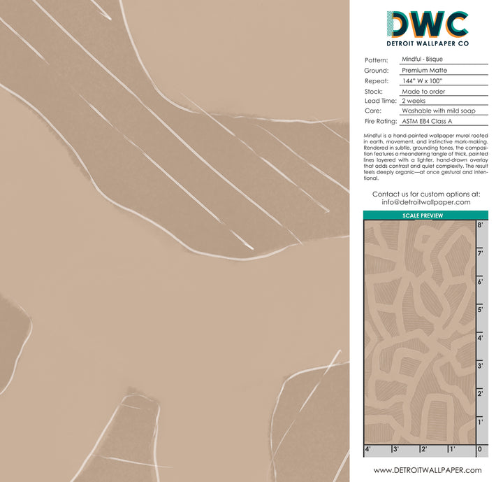 Mindful - Bisque <br> Wallpaper Mural