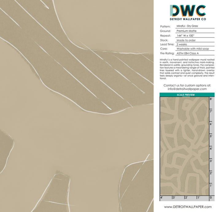 Mindful - Dry Grass <br> Wallpaper Mural