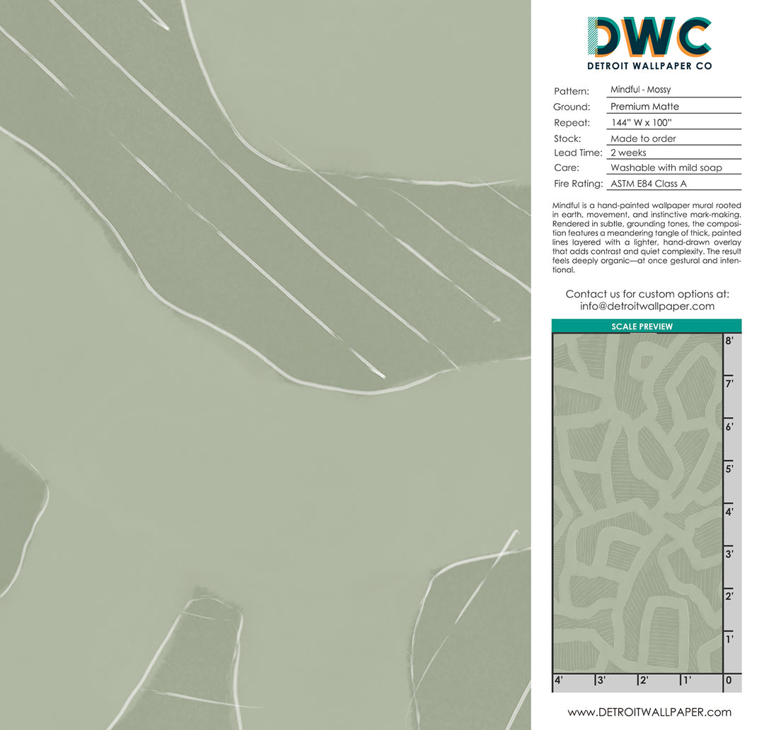 Mindful - Mossy <br> Wallpaper Mural