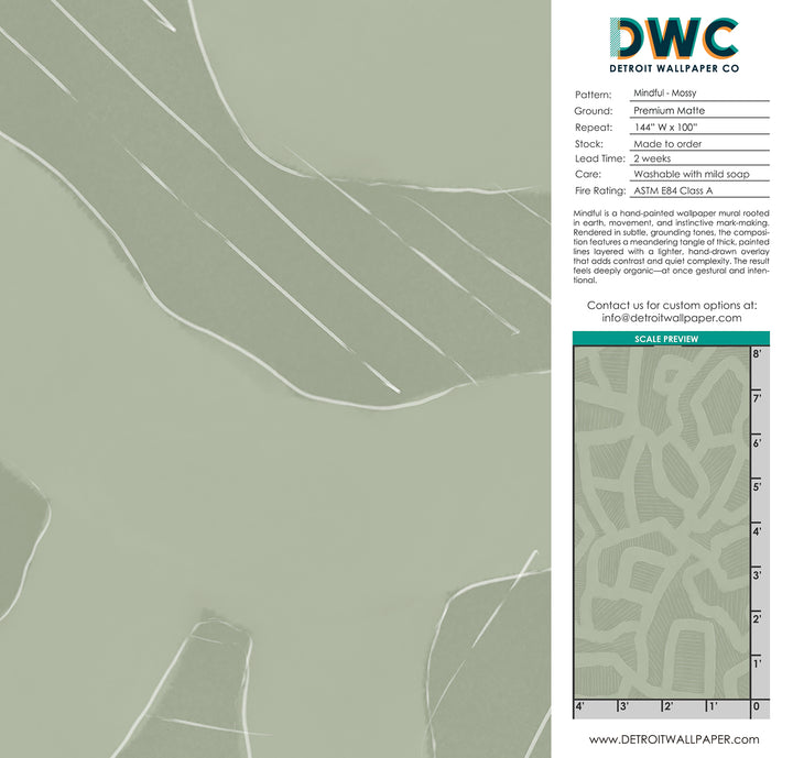 Mindful - Mossy <br> Wallpaper Mural