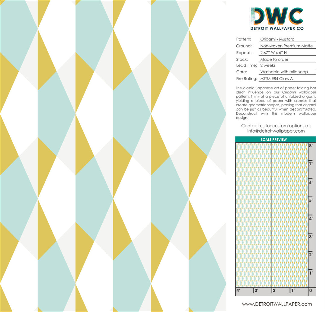 Origami - Mustard <br> Wallpaper