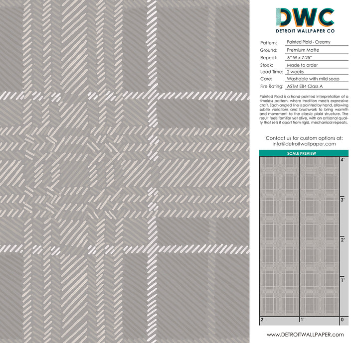 Painted Plaid - Creamy <br> Wallpaper