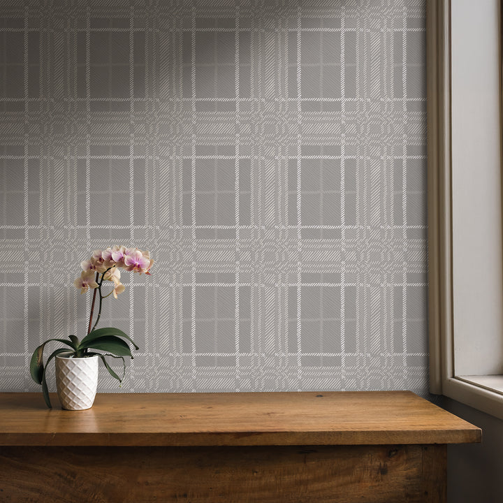 Painted Plaid - Creamy <br> Wallpaper