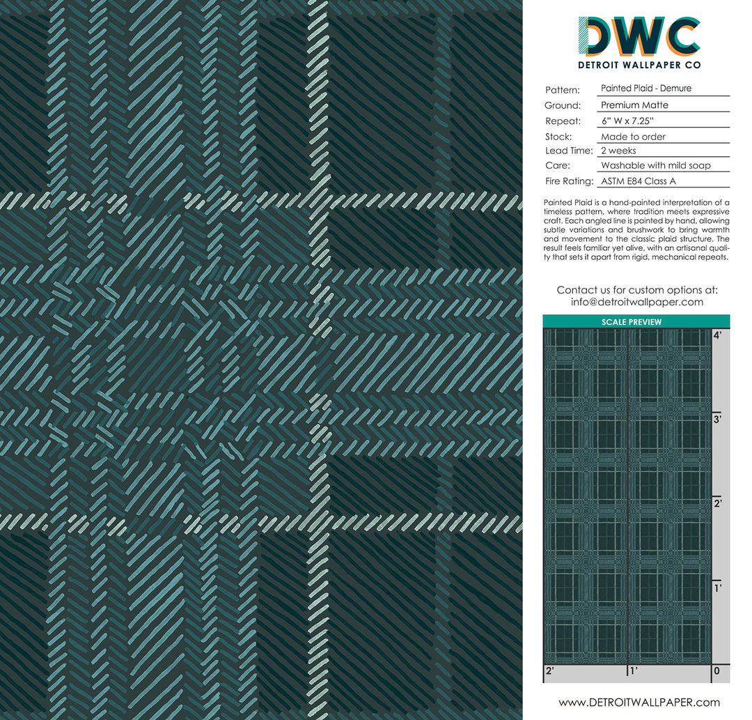 Painted Plaid - Demure <br> Wallpaper - The Detroit Wallpaper Co.