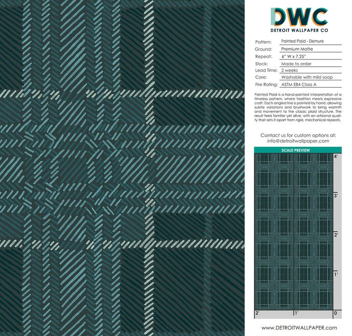 Painted Plaid - Demure <br> Wallpaper - The Detroit Wallpaper Co.