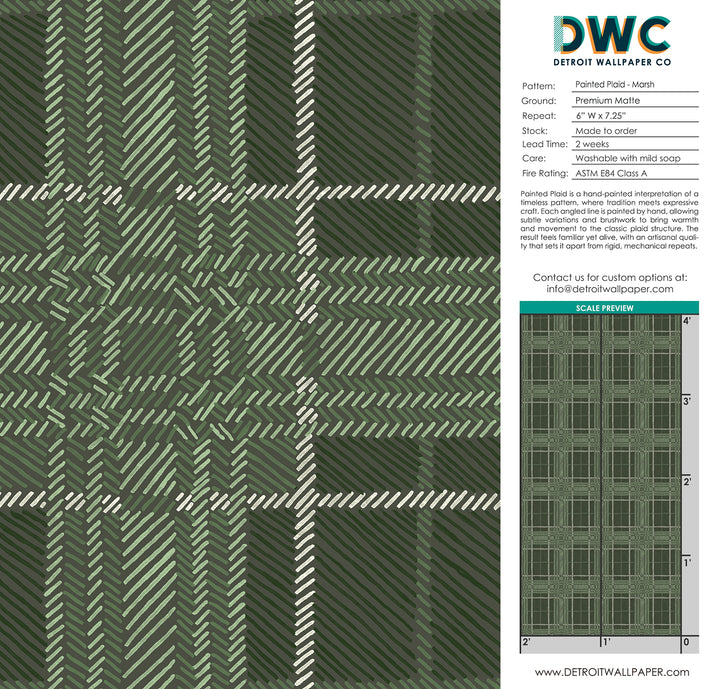 Painted Plaid - Marsh <br> Wallpaper