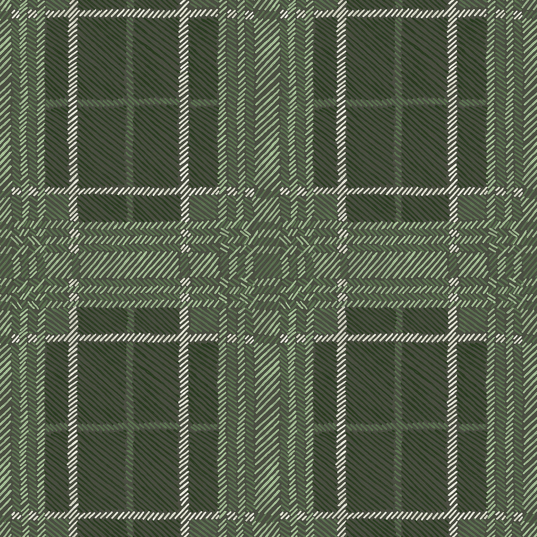Painted Plaid - Marsh <br> Wallpaper
