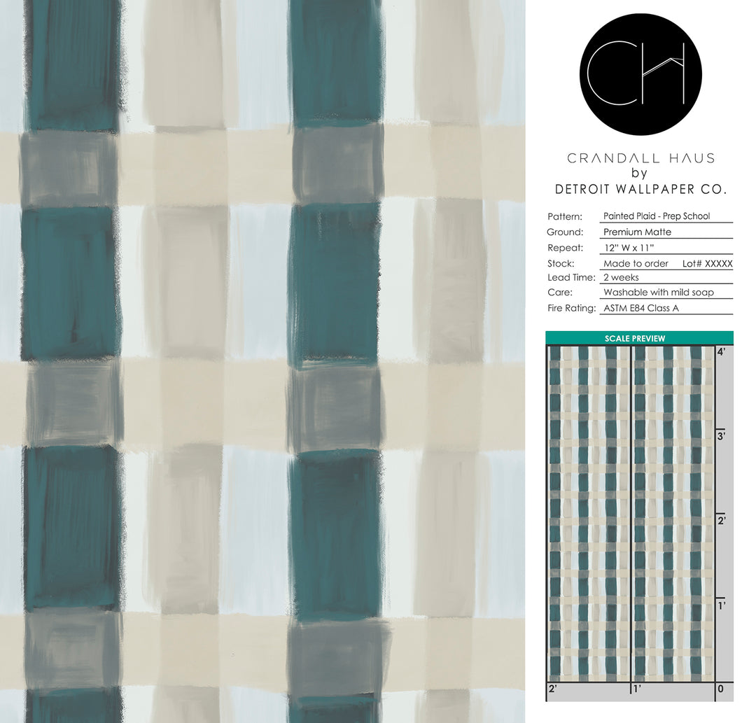 Painted Plaid -Prep School <br> Wallpaper