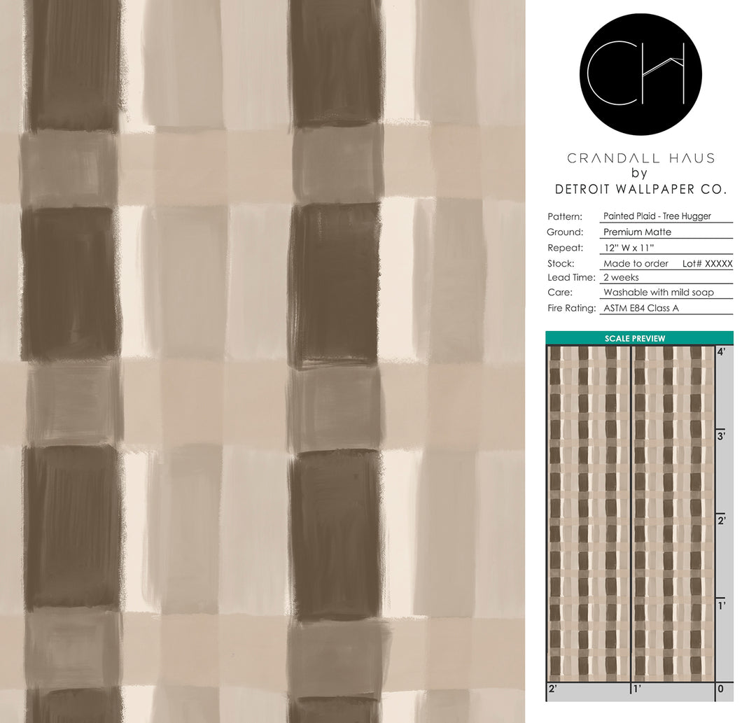 Painted Plaid -Tree Hugger <br> Wallpaper