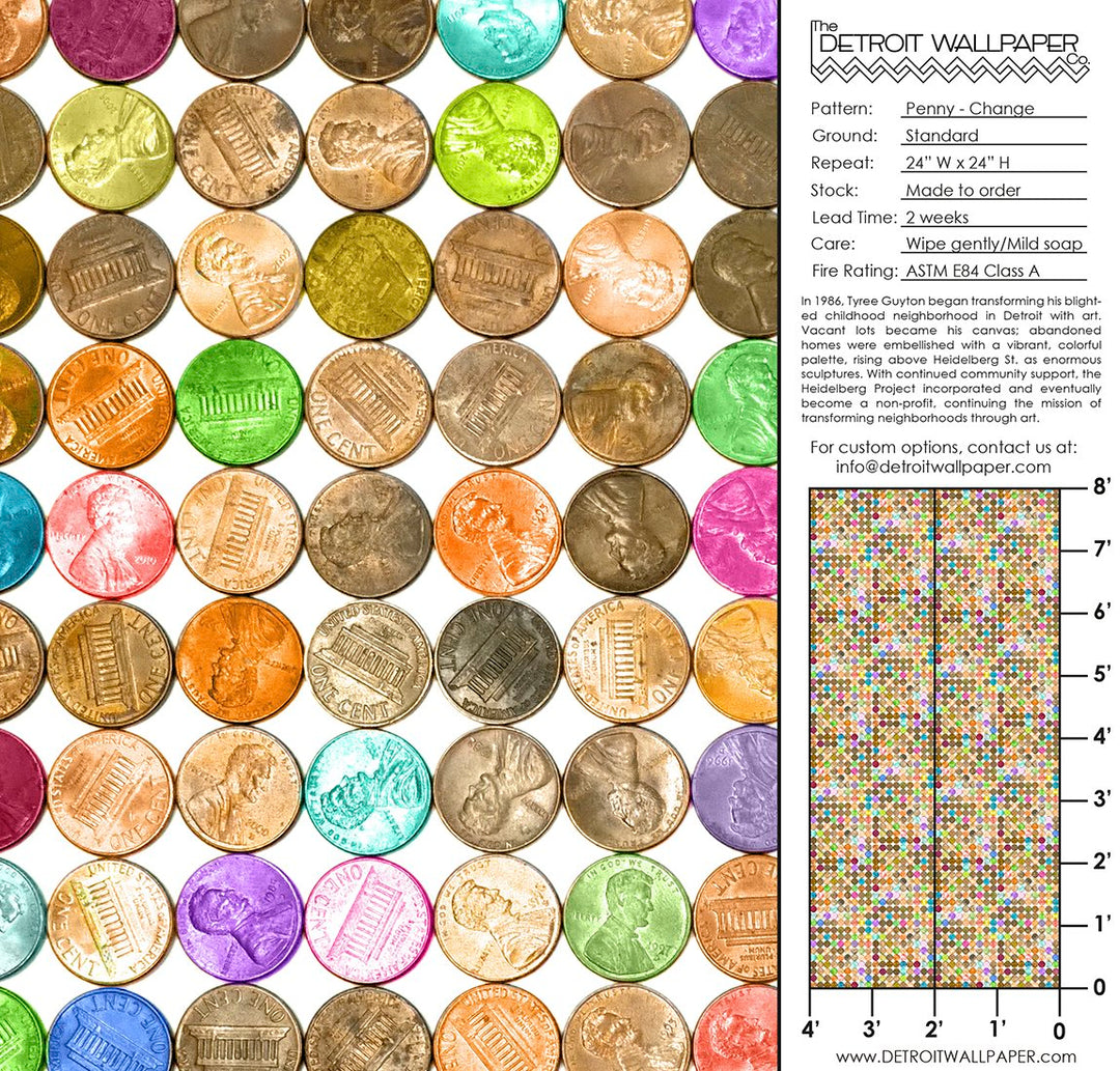 Penny - Change <br> Wallpaper - The Detroit Wallpaper Co.