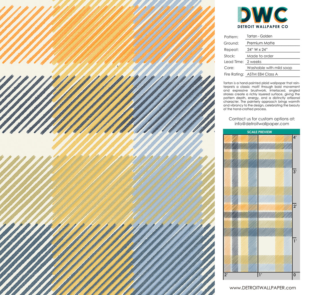 Tartan - Golden <br> Wallpaper