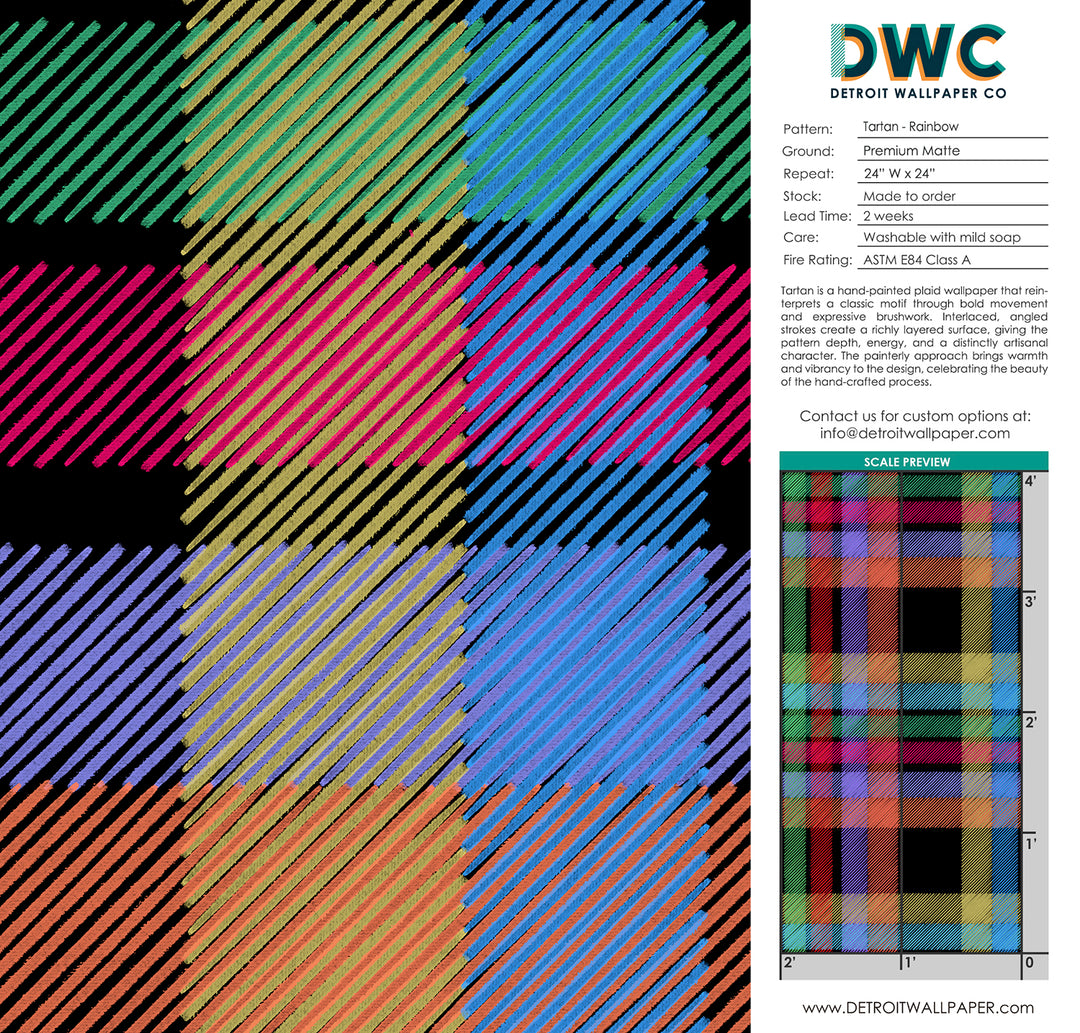 Tartan - Rainbow <br> Wallpaper