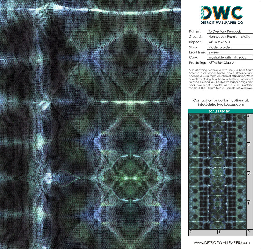 To Dye For - Peacock <br> Wallpaper