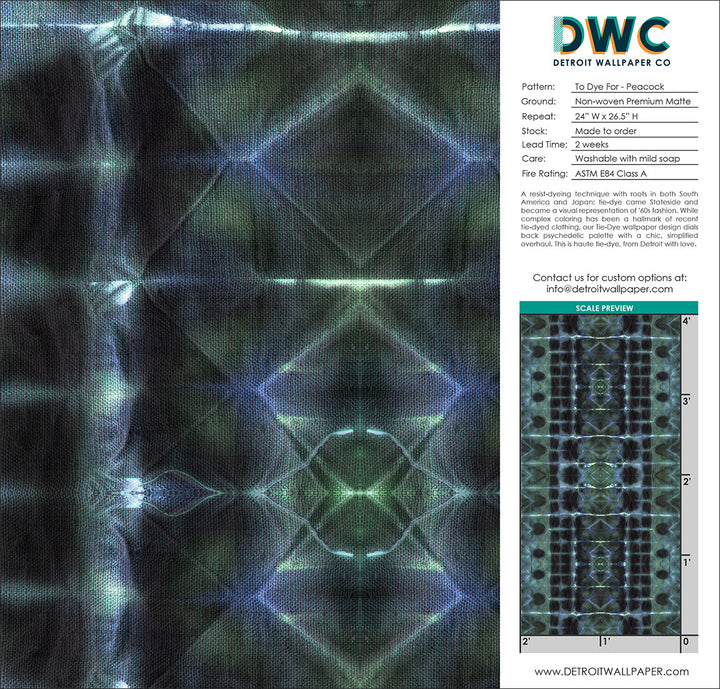 To Dye For - Peacock <br> Wallpaper