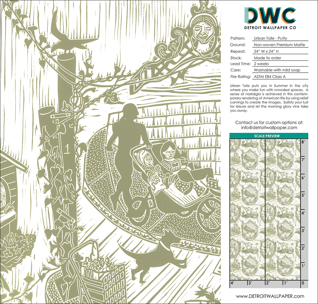 Urban Toile - Putty <br> Wallpaper