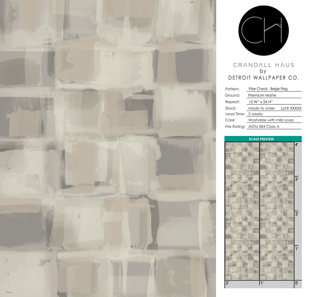 Vibe Check - Beige Flag <br> Wallpaper - The Detroit Wallpaper Co.