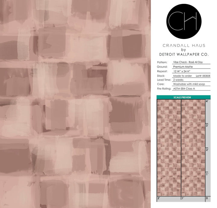 Vibe Check - Rosé All Day <br> Wallpaper - The Detroit Wallpaper Co.