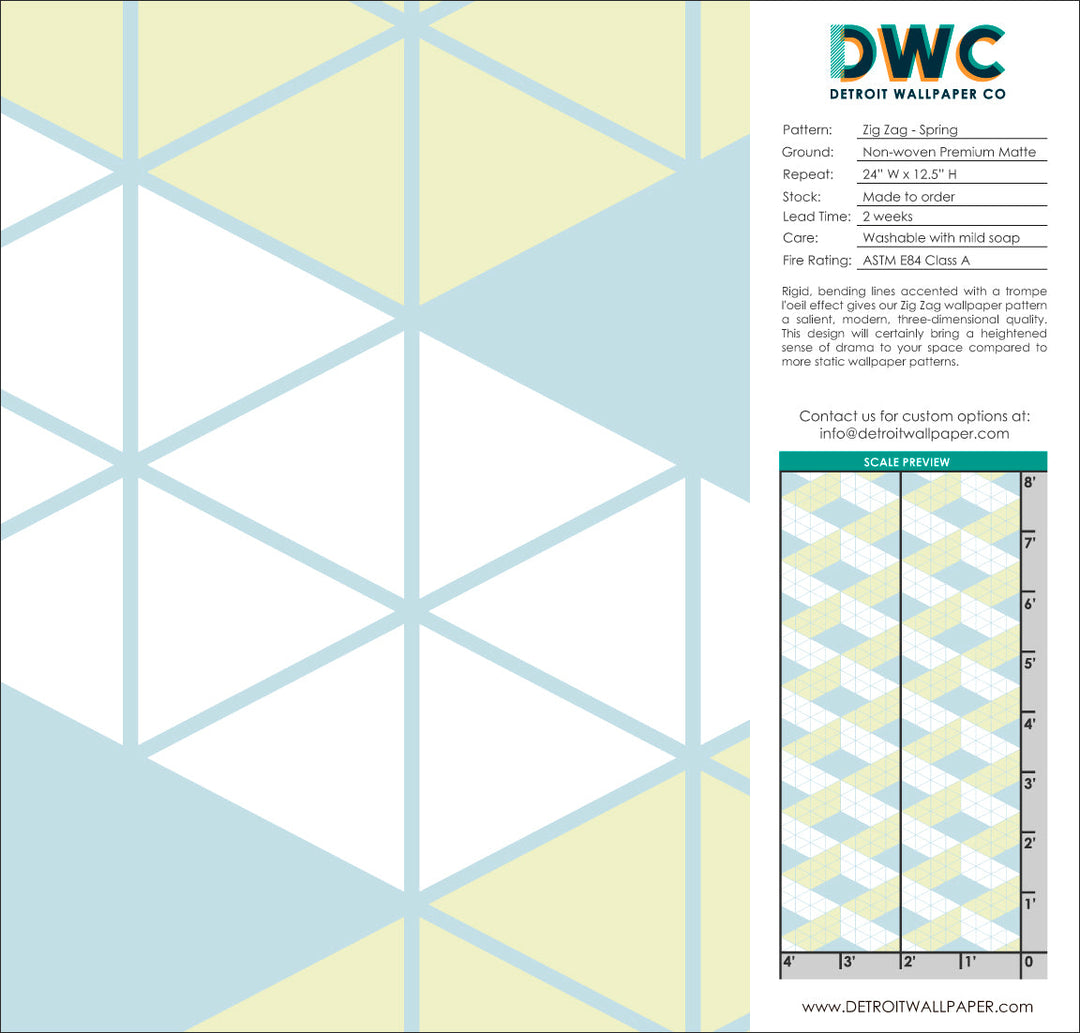 Zig Zag - Spring <br> Wallpaper - The Detroit Wallpaper Co.