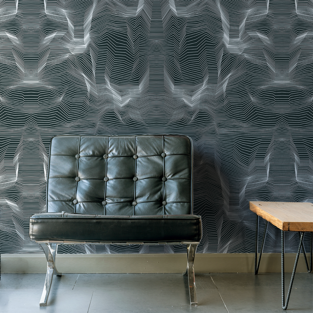 Crinkle - Wireframe <br> Wallpaper - The Detroit Wallpaper Co.