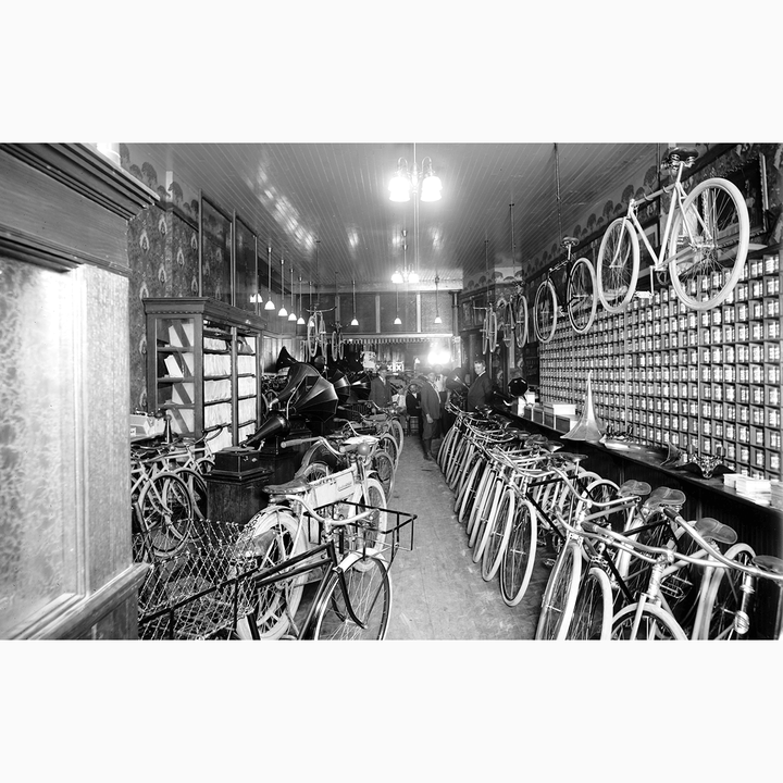 Bicycle Shop <br> Vintage Detroit - The Detroit Wallpaper Co.